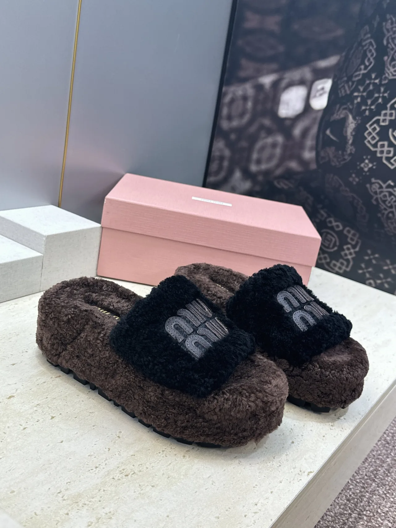 Miu Miu Slippers in Brown · view 1