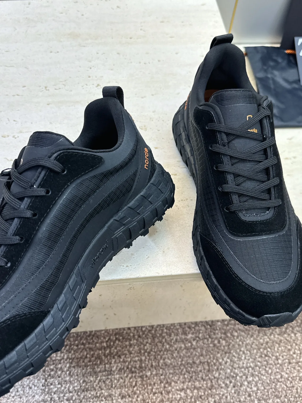 Zegna Suede-Look Round-Toe Sneakers in Black · view 7