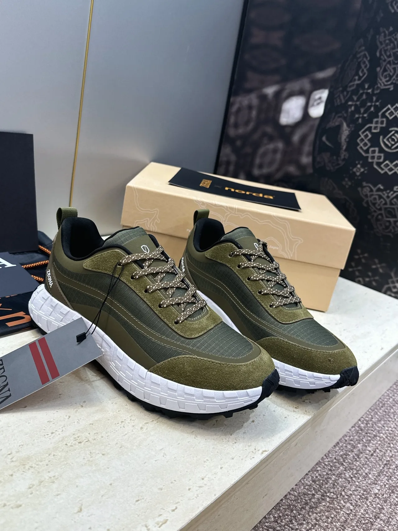Zegna Sneakers in Green · view 1