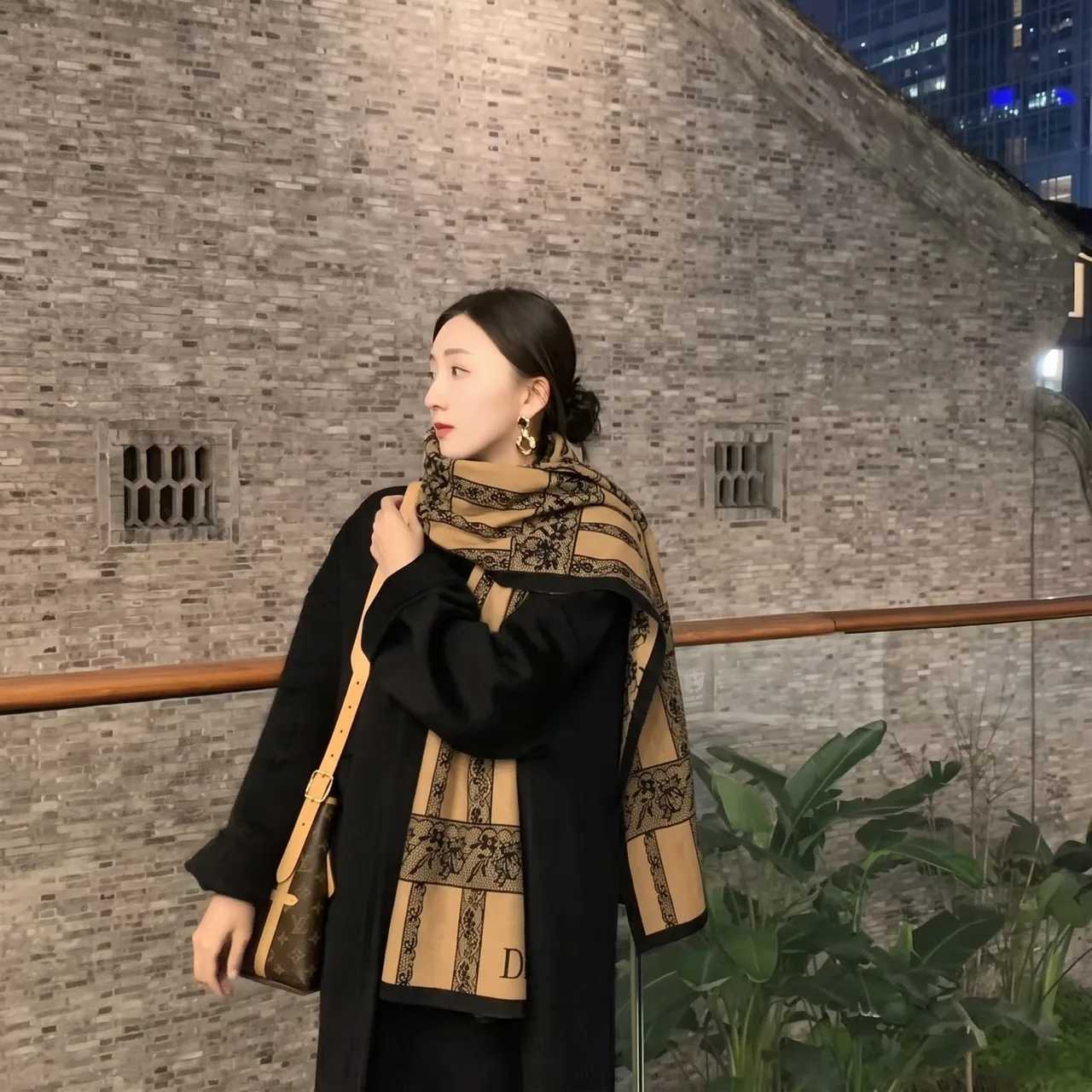 Dior Scarf in Tan · view 3