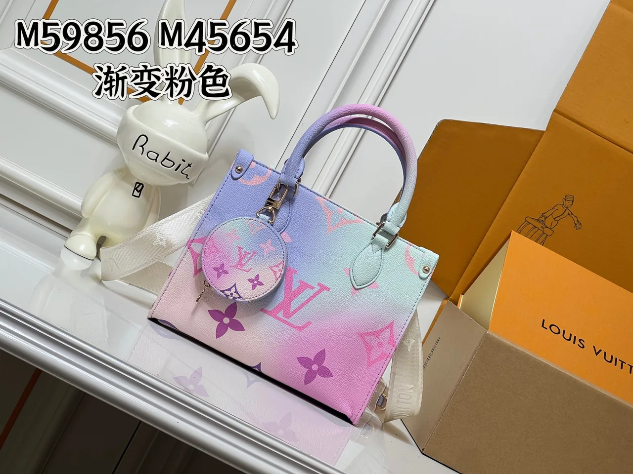 Louis Vuitton Canvas OnTheGo Tote in Blue · view 2
