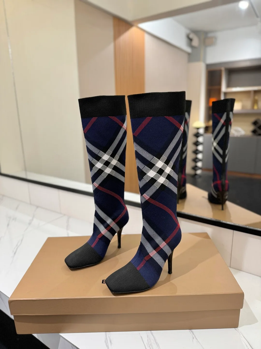 Burberry Knee-High Boots in Blue · view 2