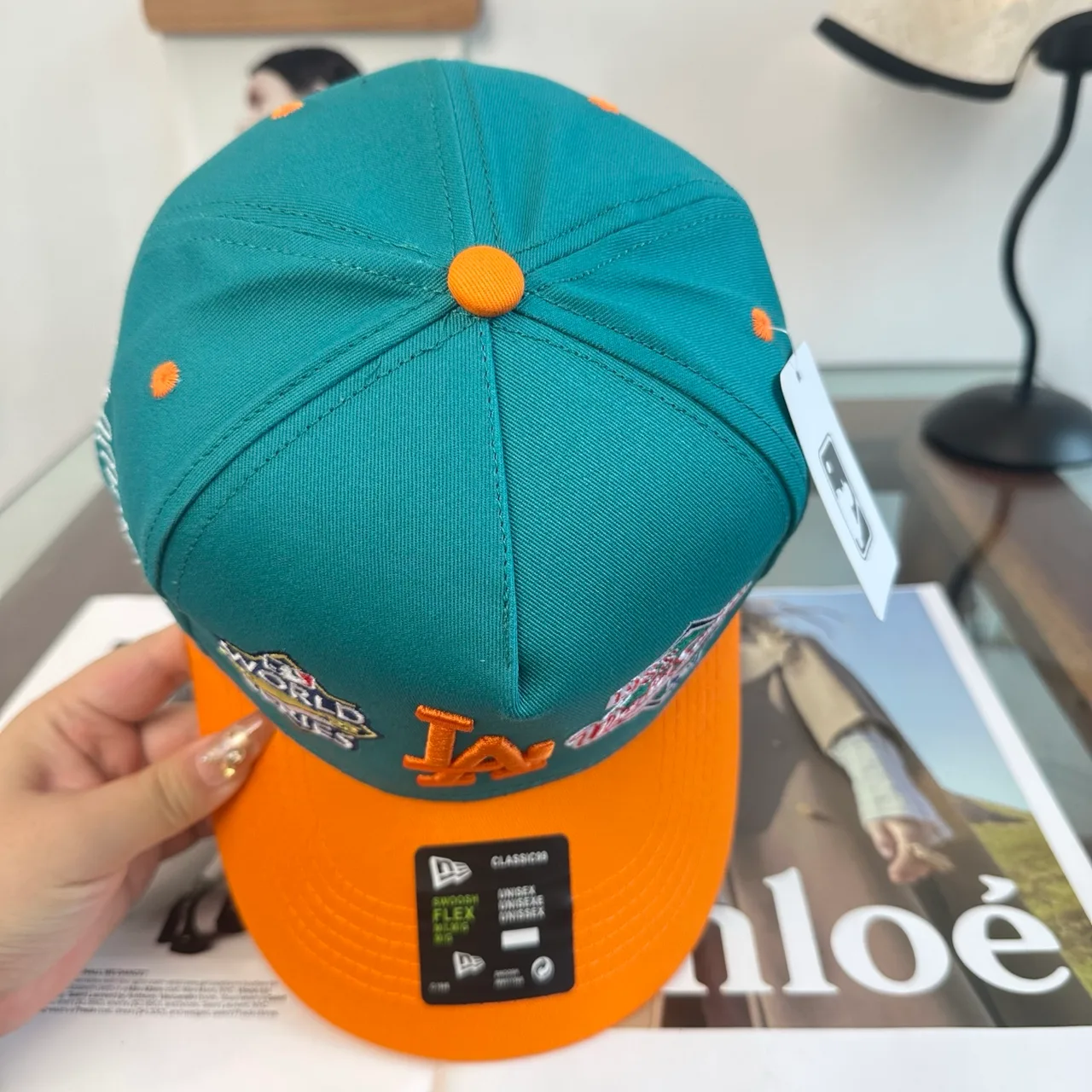 New Era LA World Series Cap in Black & Beige & Green & Burgundy & White & Purple · view 6