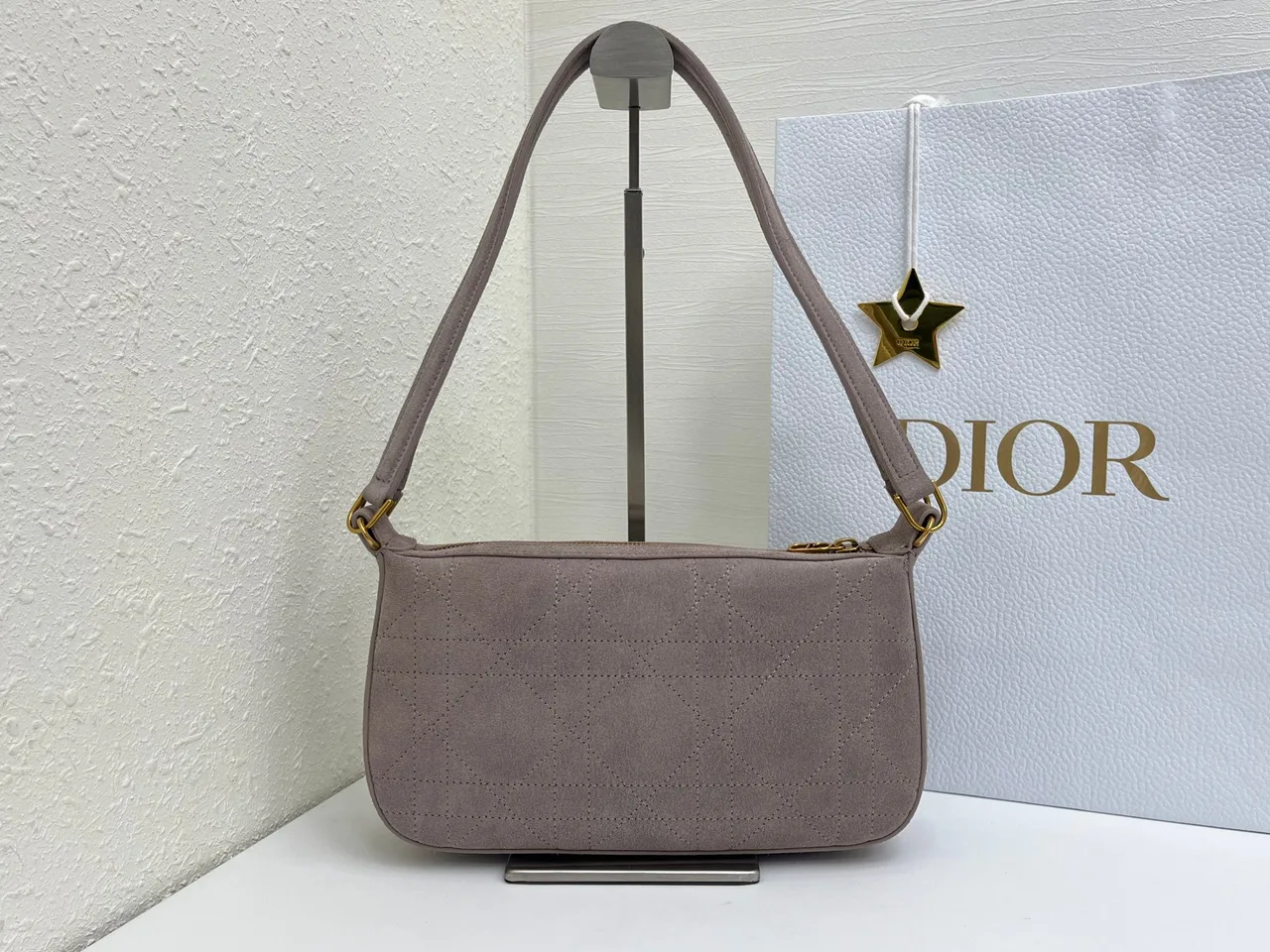 Dior Quilted Hobo Bag in Grey · view 2
