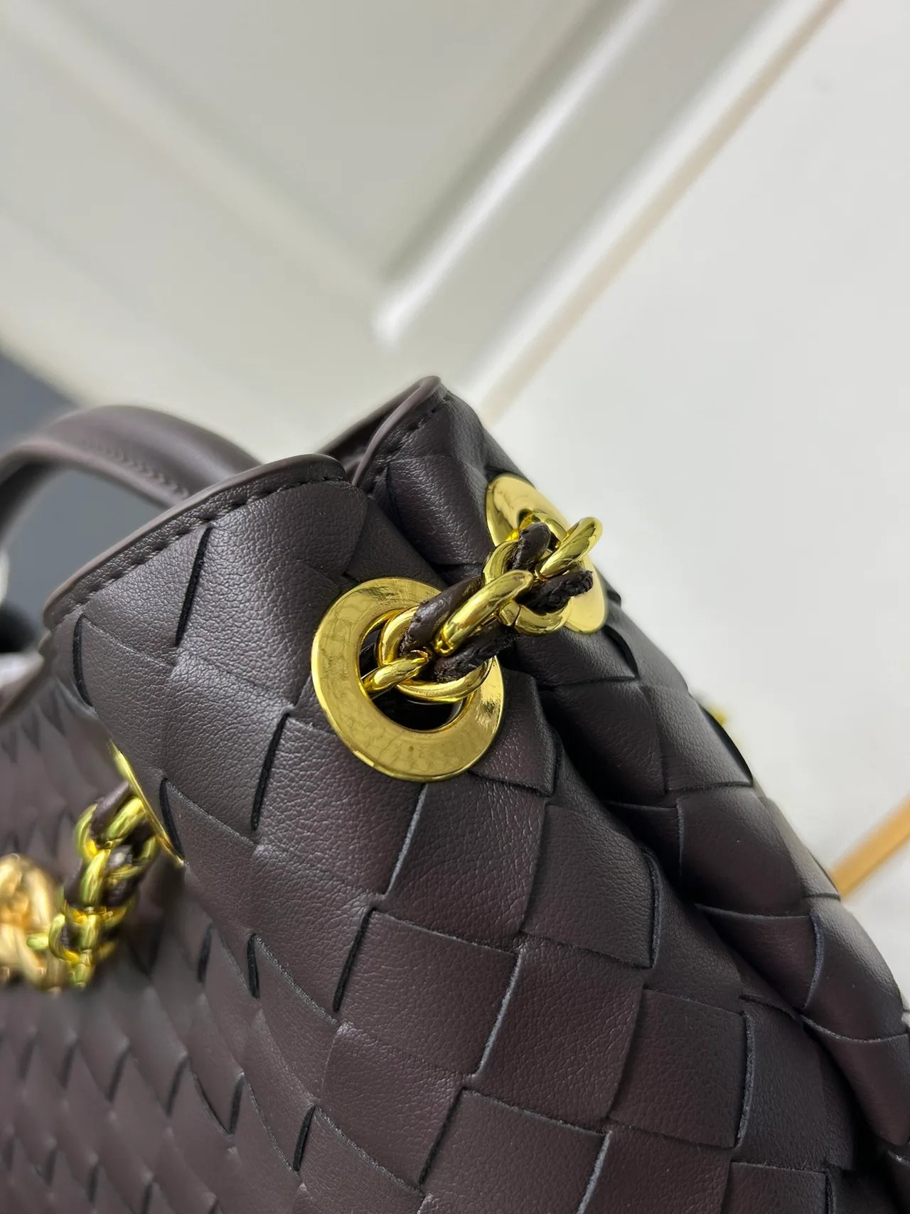 Bottega Veneta Woven Tote in Brown · view 6