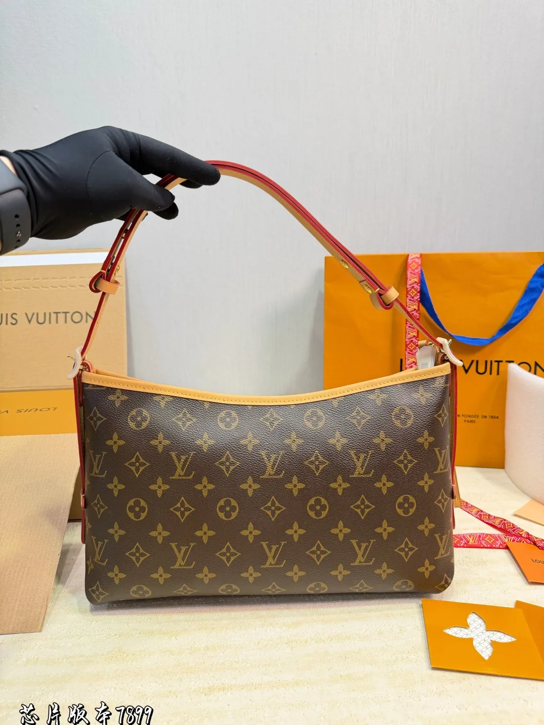 Louis Vuitton Cowhide Canvas Carryall Shoulder Bag in Brown · view 3
