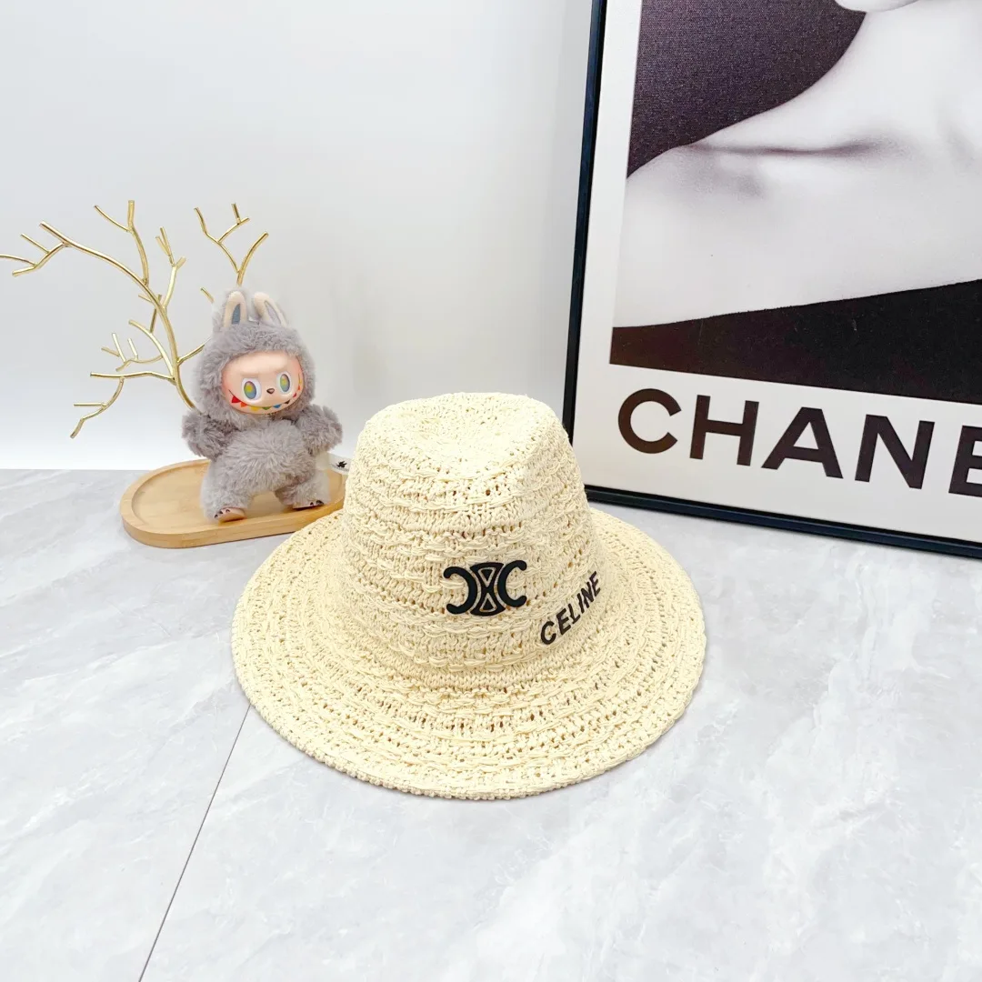 Celine Embroidered Bucket Hat in Beige · view 6