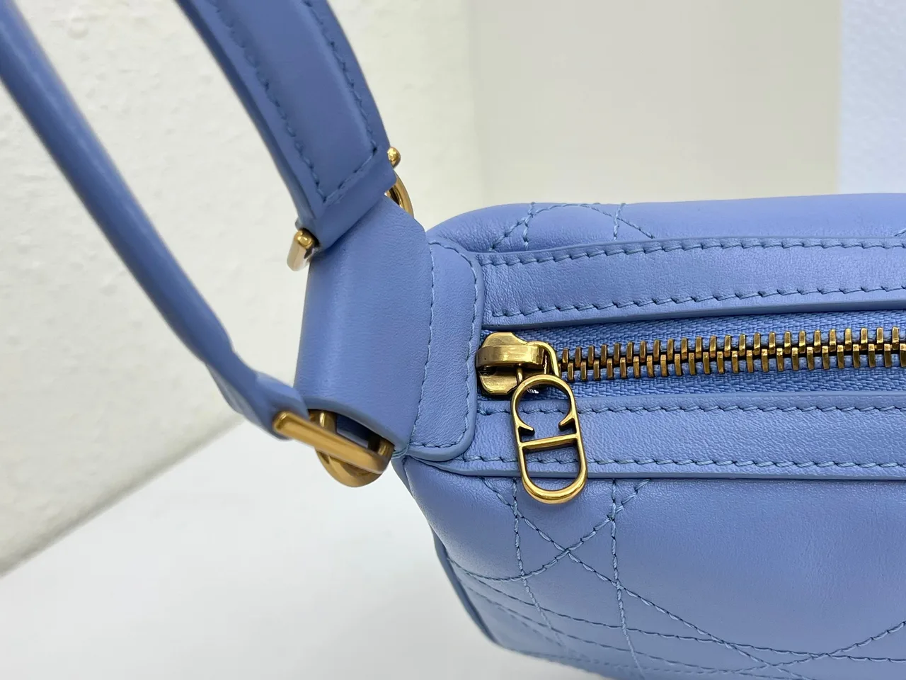 Dior Quilted Shoulder Bag in Blue · view 5