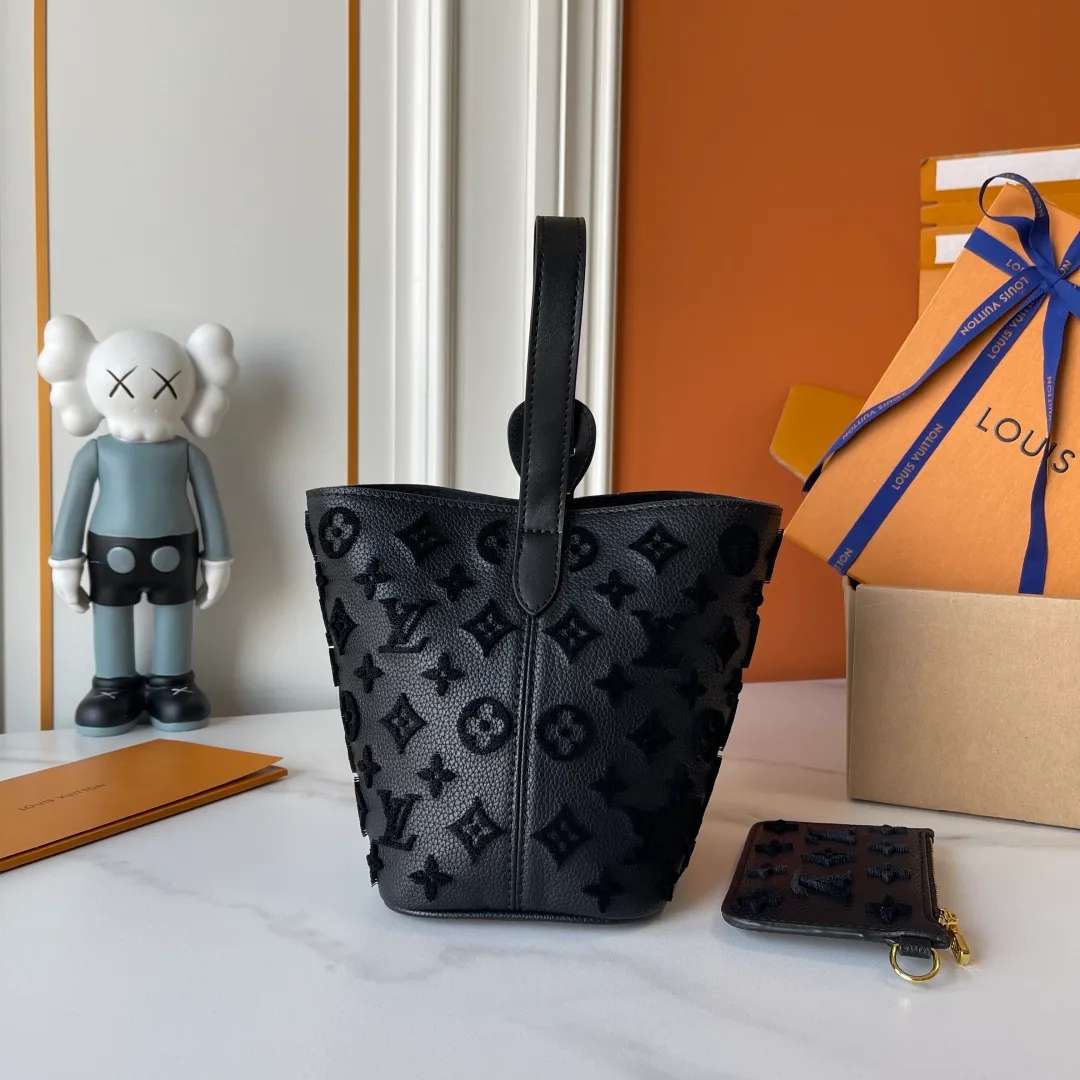 Louis Vuitton Cowhide All In BB Bucket Bag in Black · view 4