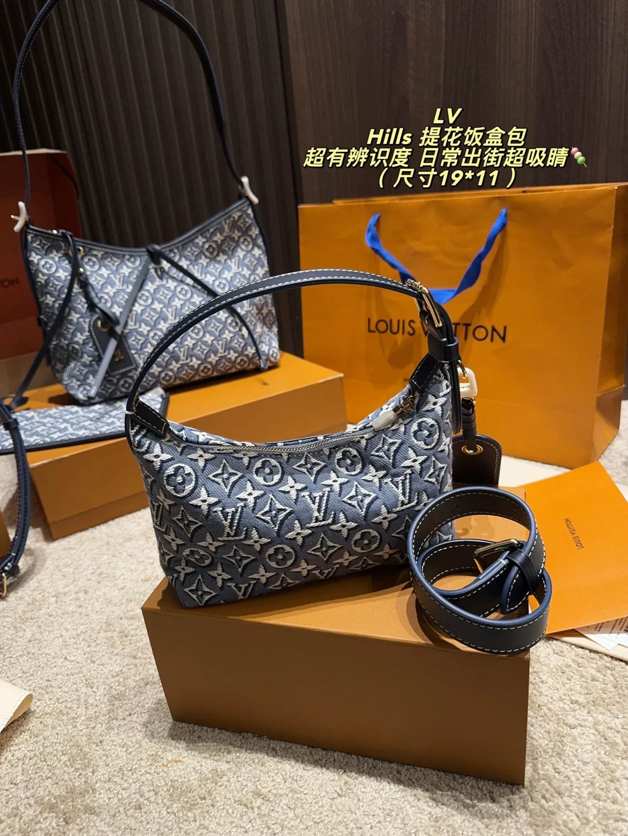 Louis Vuitton Monogram Hills Shoulder Bag in Blue · view 4