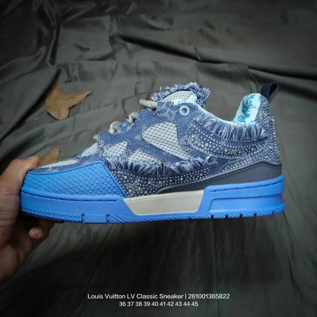 Louis Vuitton Denim LV Sneakers in Blue · view 3