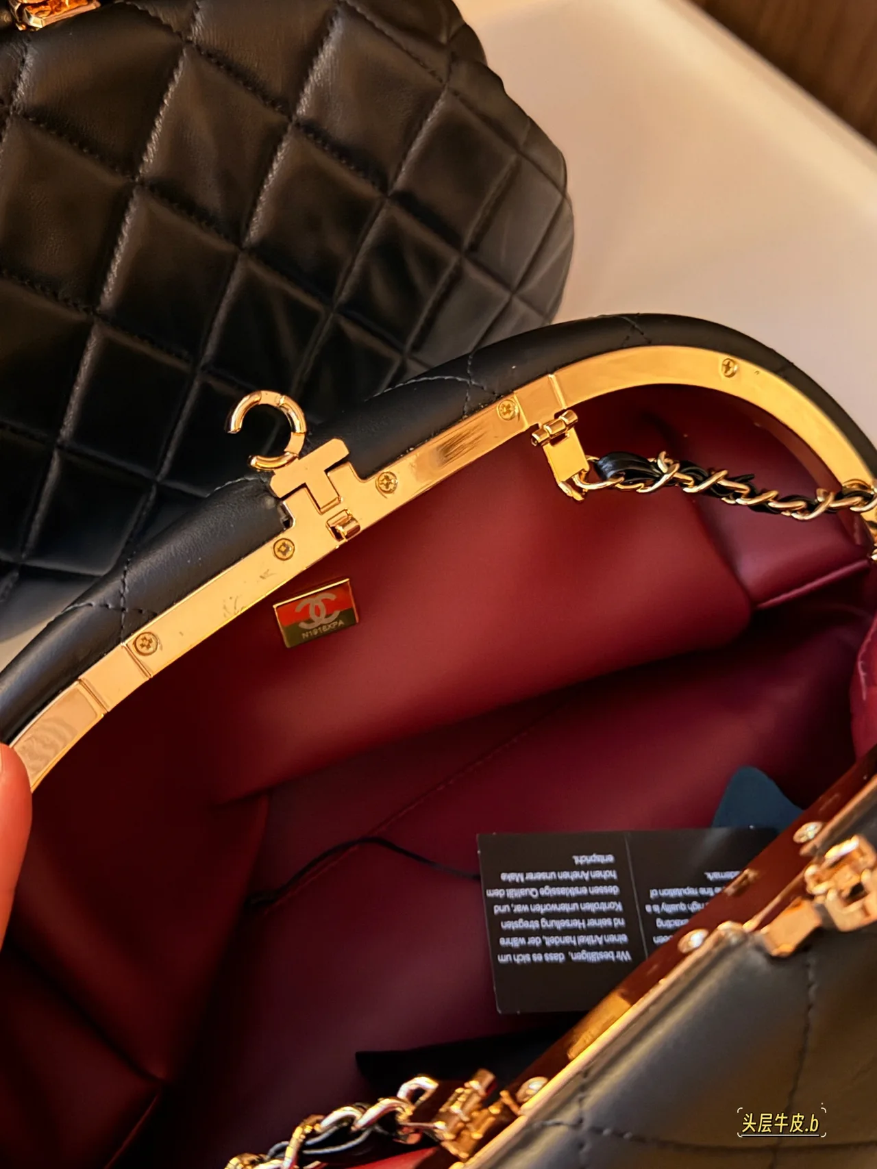 Chanel Quilted Glossy Frame Clutch in Black · view 6