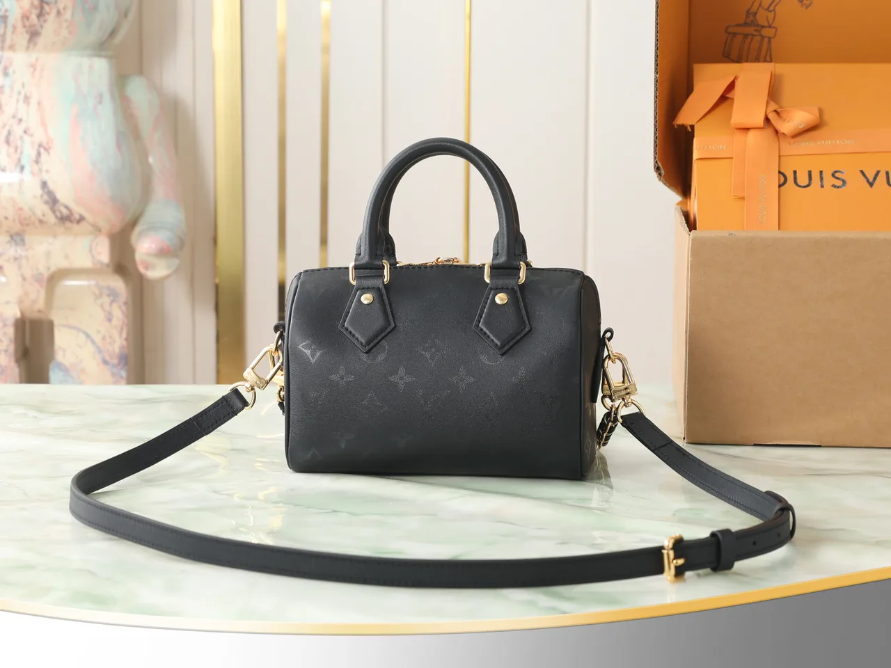 Louis Vuitton Cowhide Quilted Monogram Handbag in Black · view 3