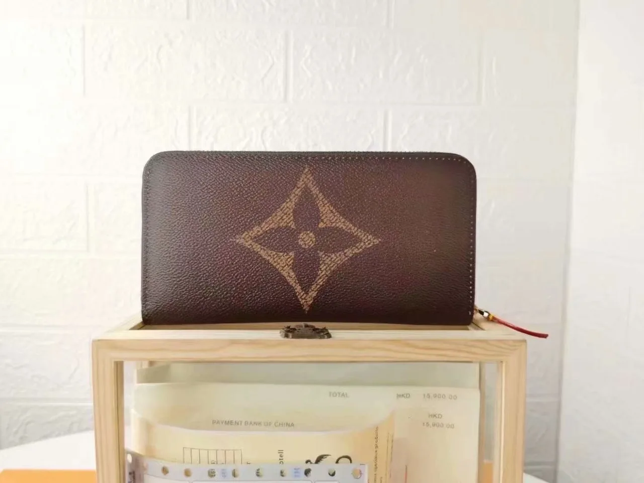 Louis Vuitton Giant Monogram Zip Wallet in Brown · view 3