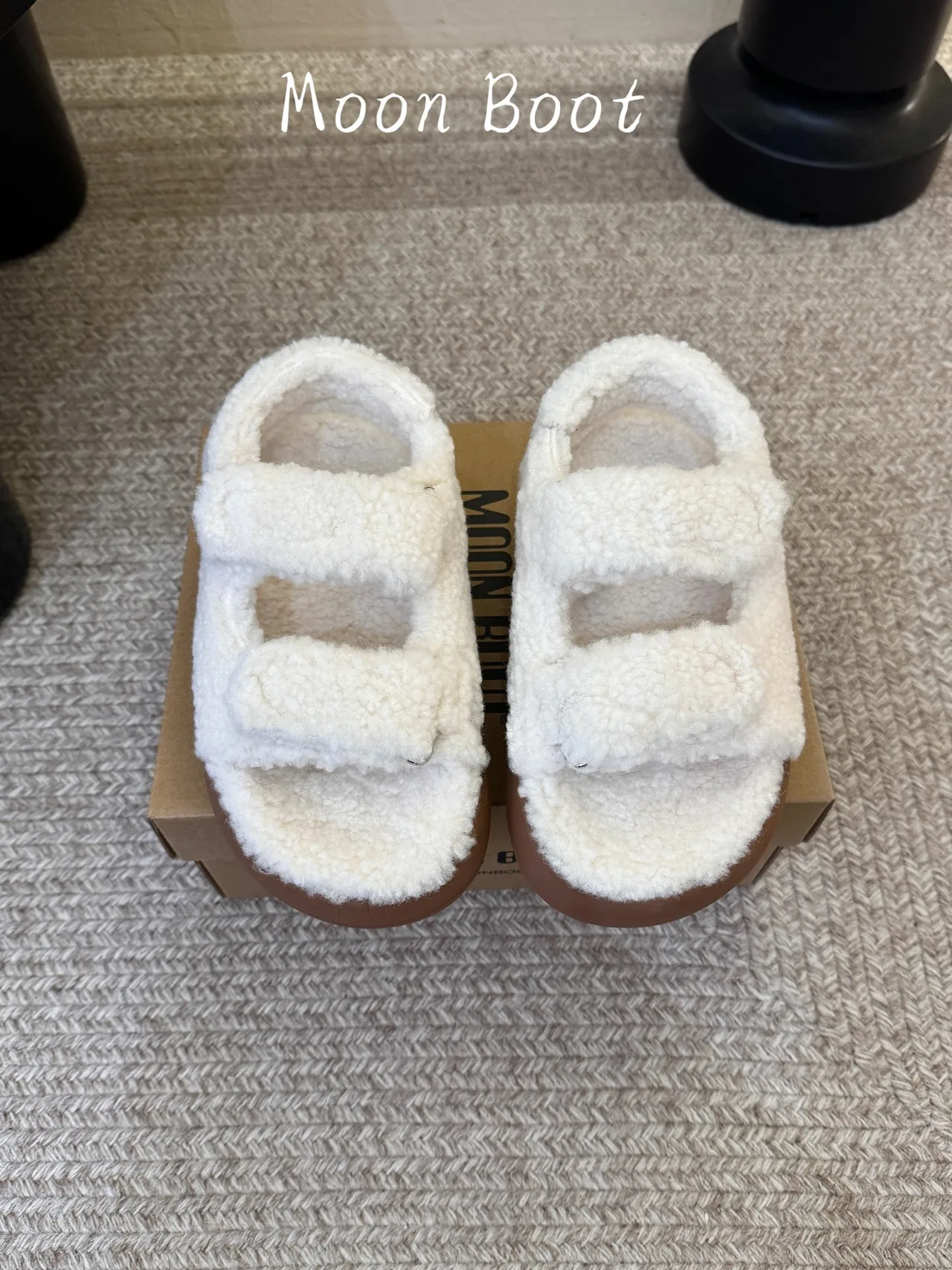Moon Boot Slippers in White · view 1