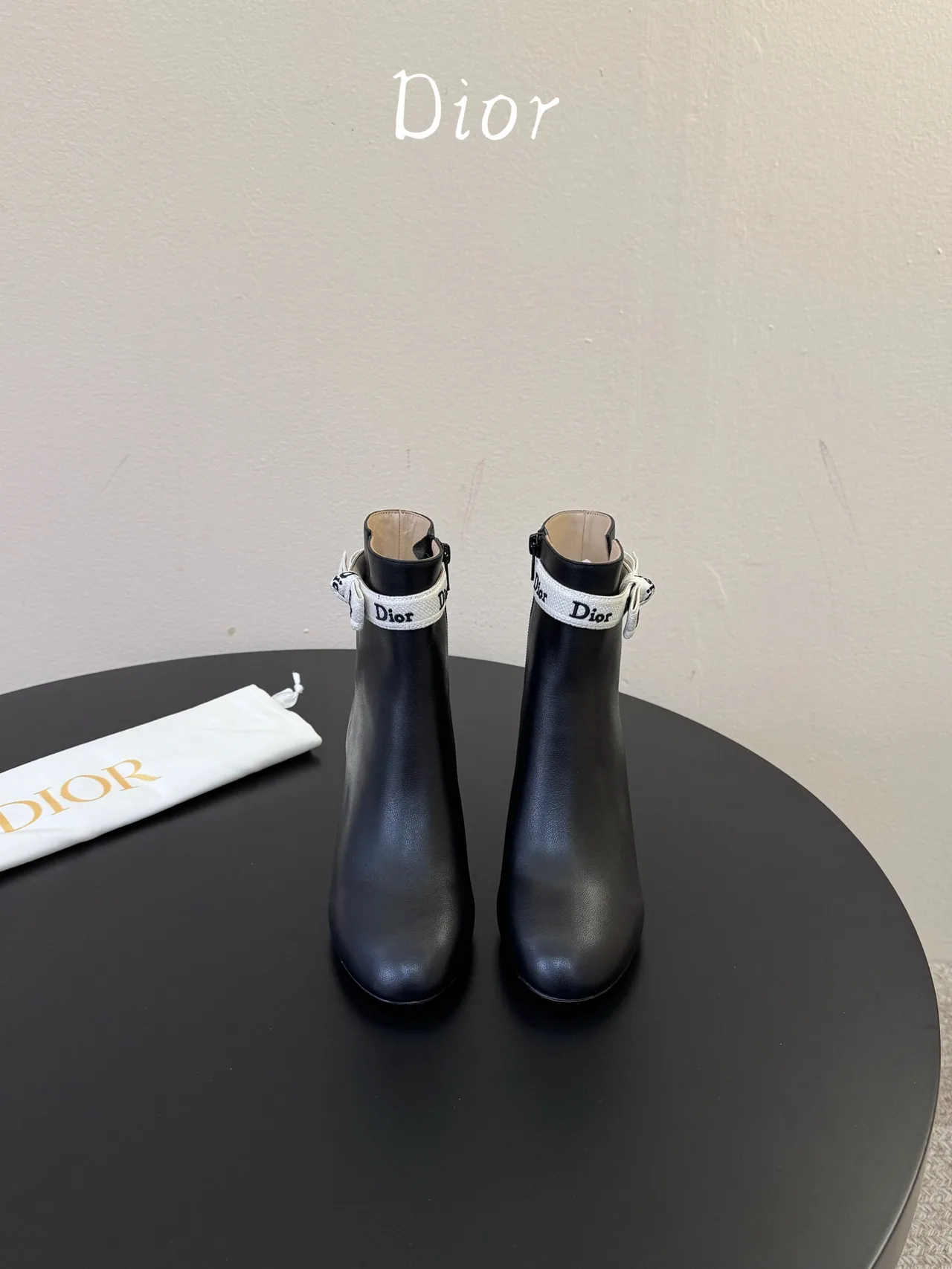 Dior Cowhide Glossy Ankle Boots in Black · view 2