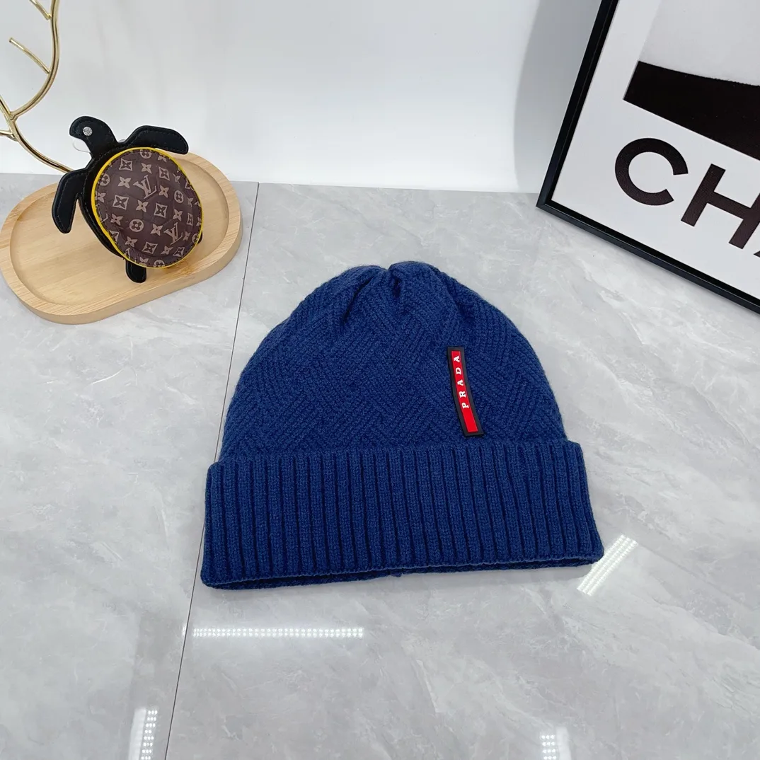 Prada Ribbed Beanie and Scarf Set in Blue · view 1
