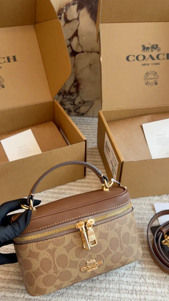 Coach Rainer box handbag in Brown & Cream · view 1
