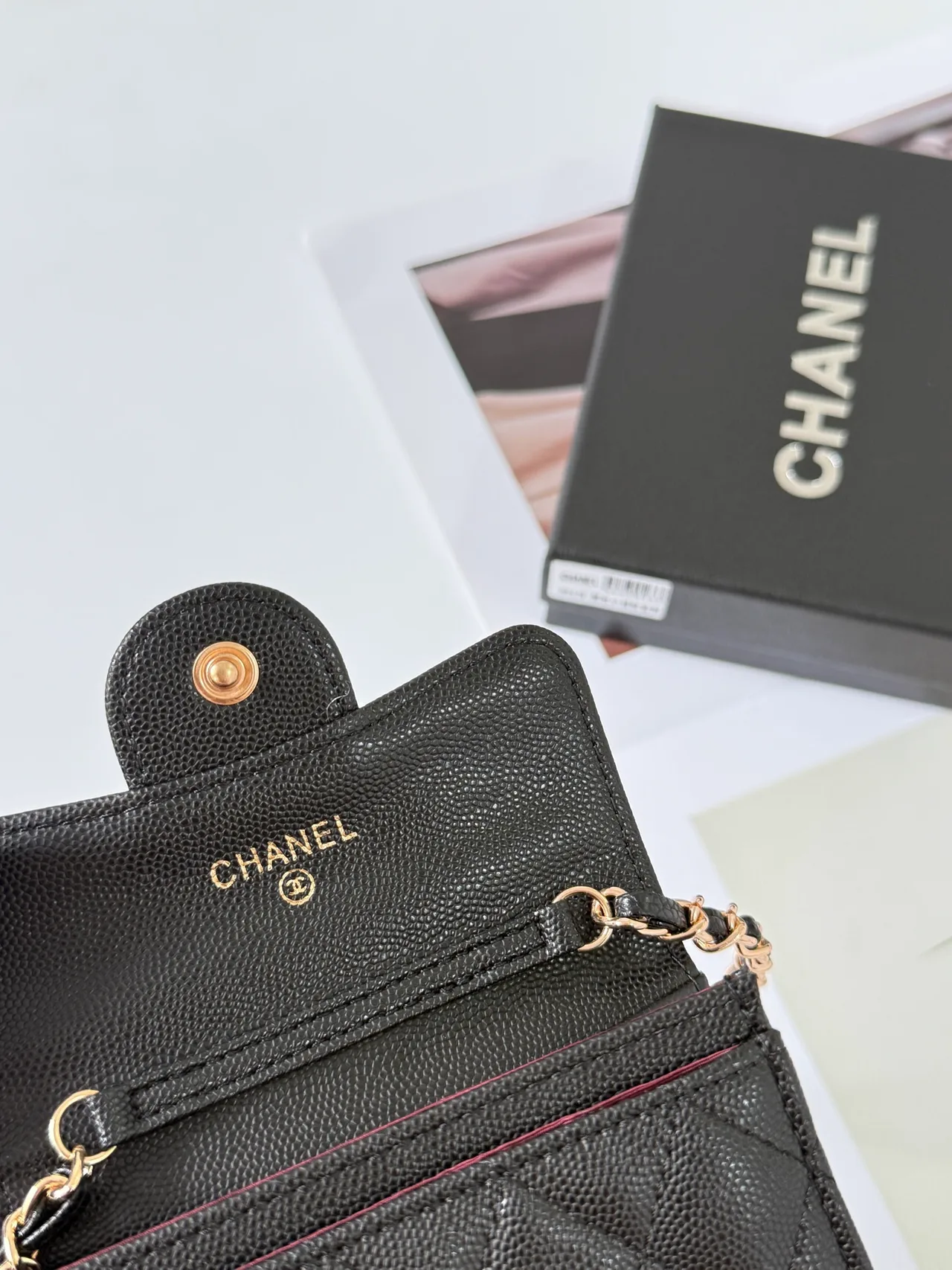 Chanel Quilted Mini Chain Wallet in Black · view 5