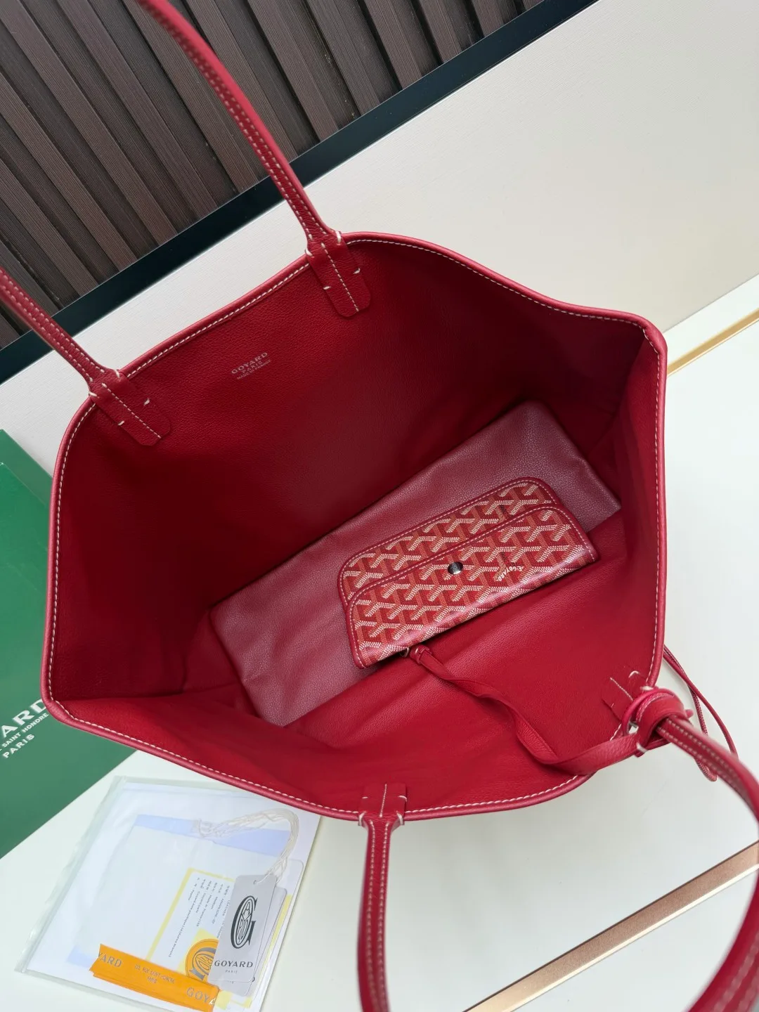 Goyard Canvas Smooth Tote in Red · view 6