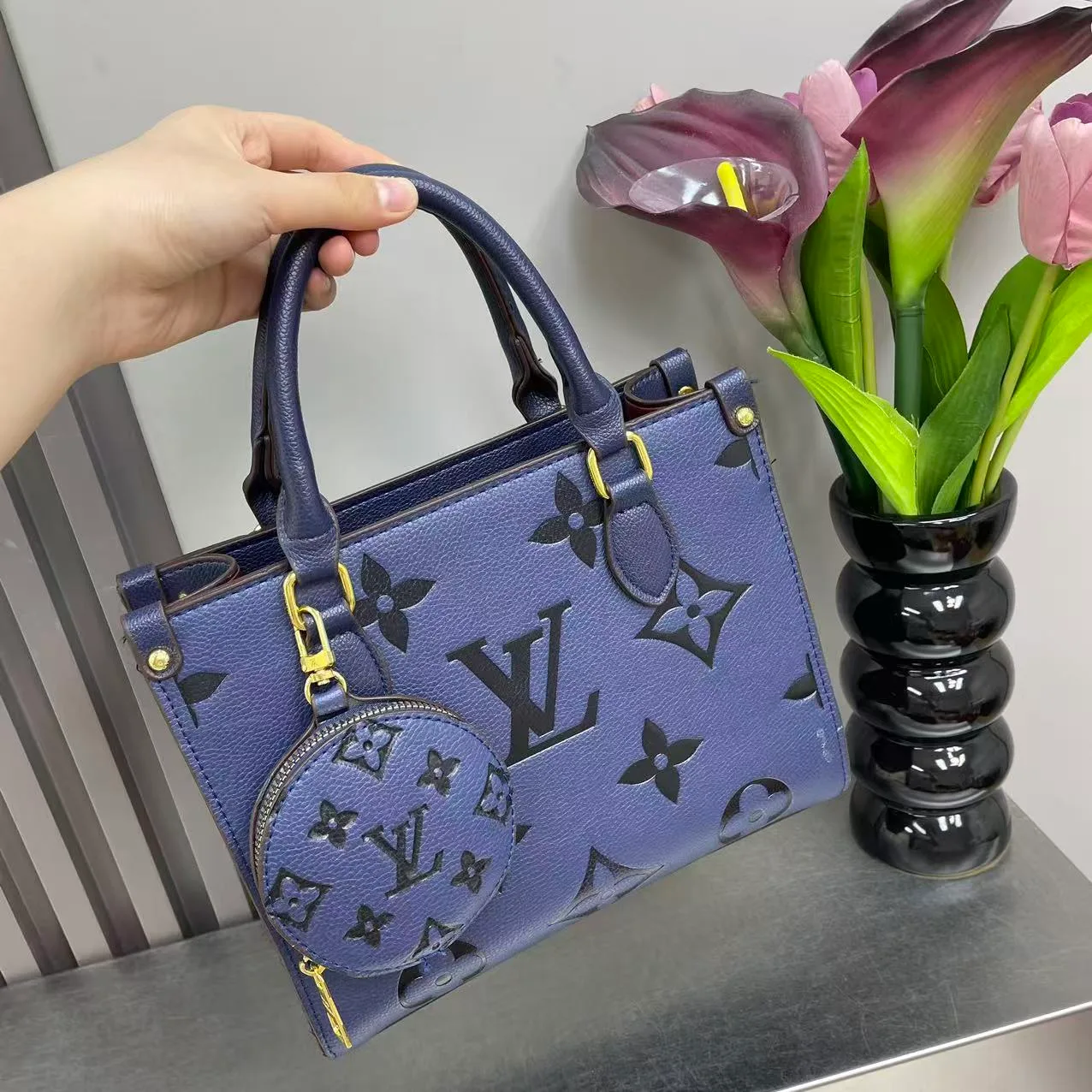 Louis Vuitton Giant monogram tote in Black & Pink & Beige & Blue & Cream & Brown & Red · view 4