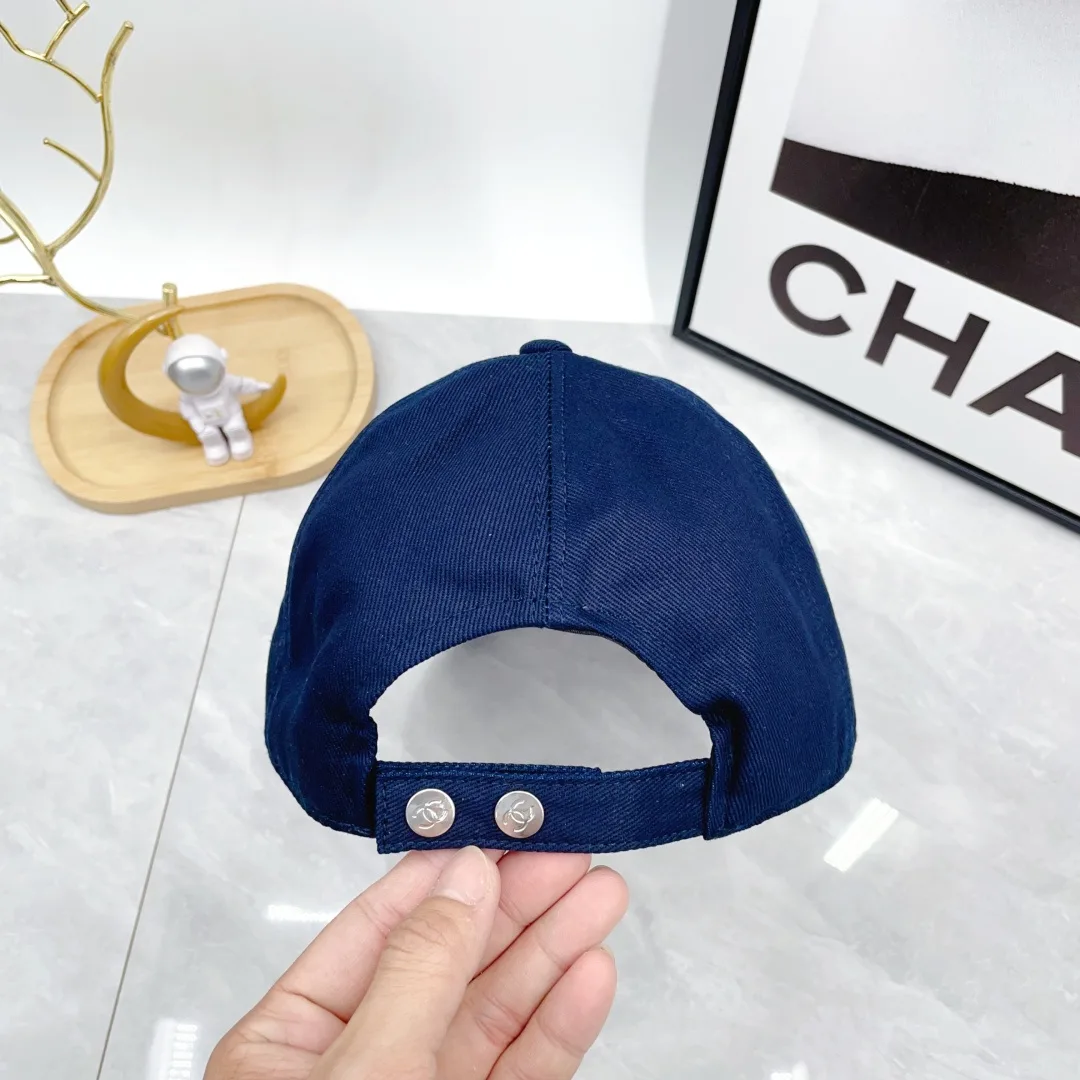 Chanel Embroidered Baseball Cap in Blue · view 7