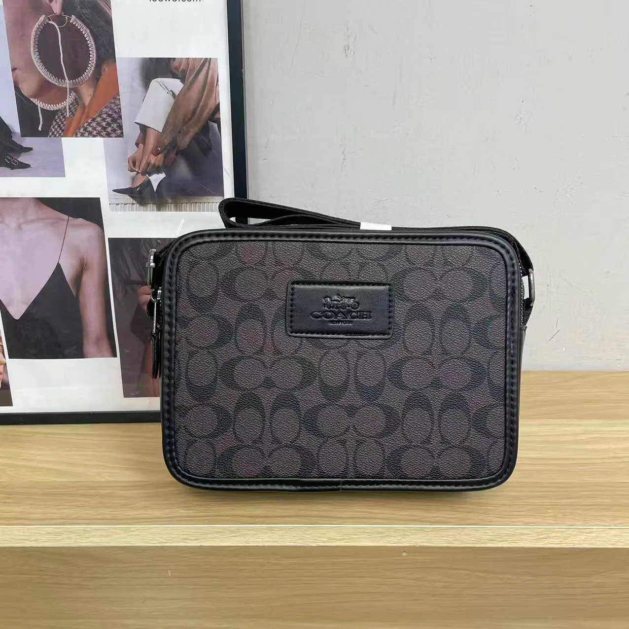 Coach 95032 Camera Bag in Beige & Grey & Black · view 2