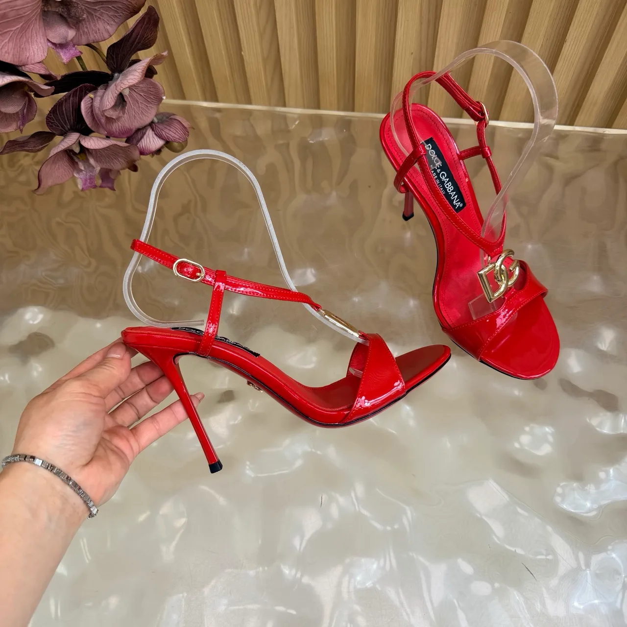 Dolce & Gabbana Heeled Sandals in Red · view 8