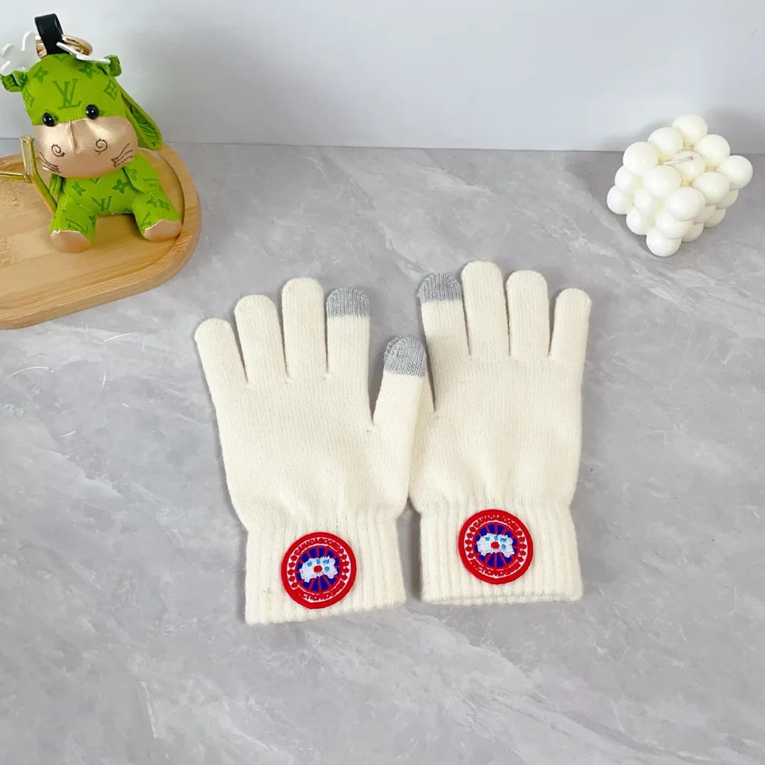 Canada Goose Wool Ribbed Hat Scarf and Gloves Set in White · view 5