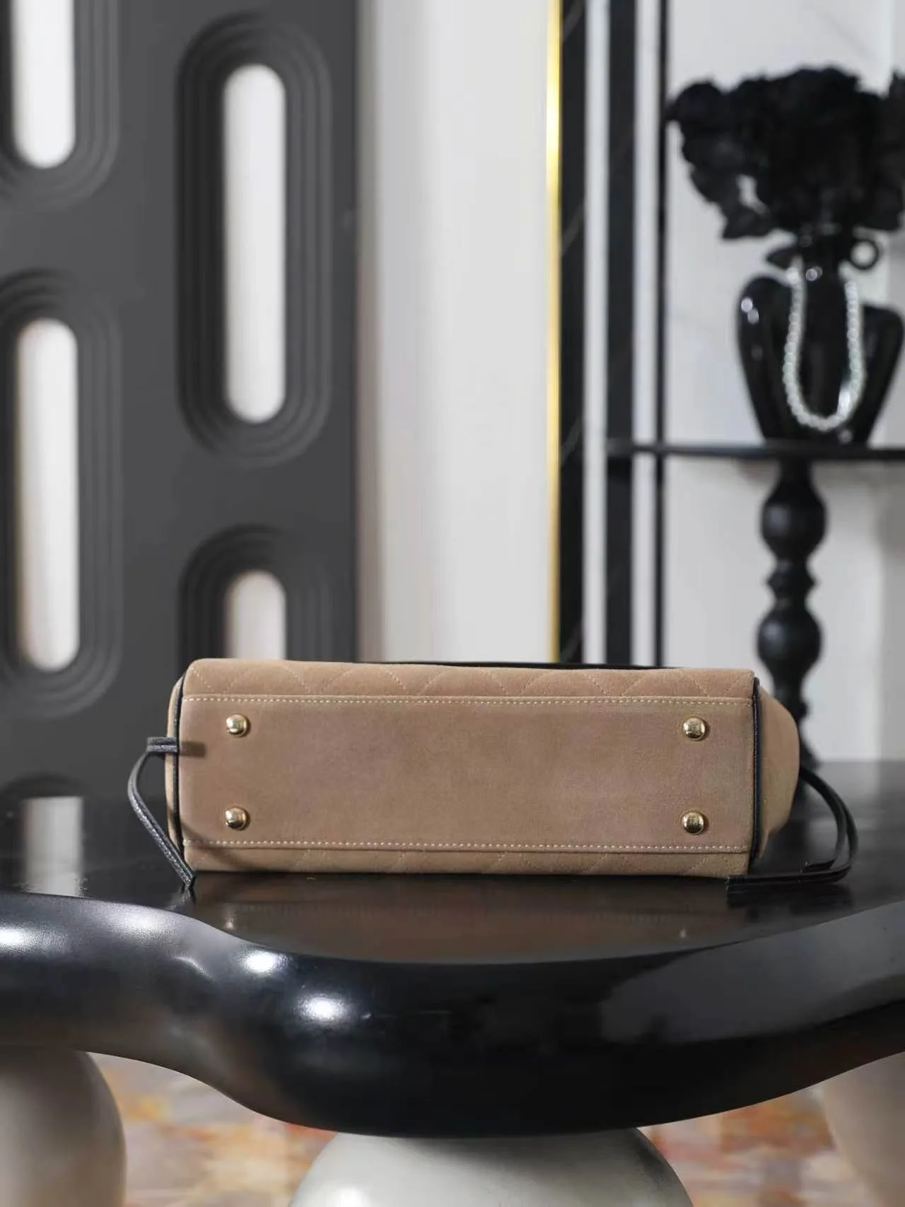 Chanel Quilted Flap Chain Bag in Beige · view 4