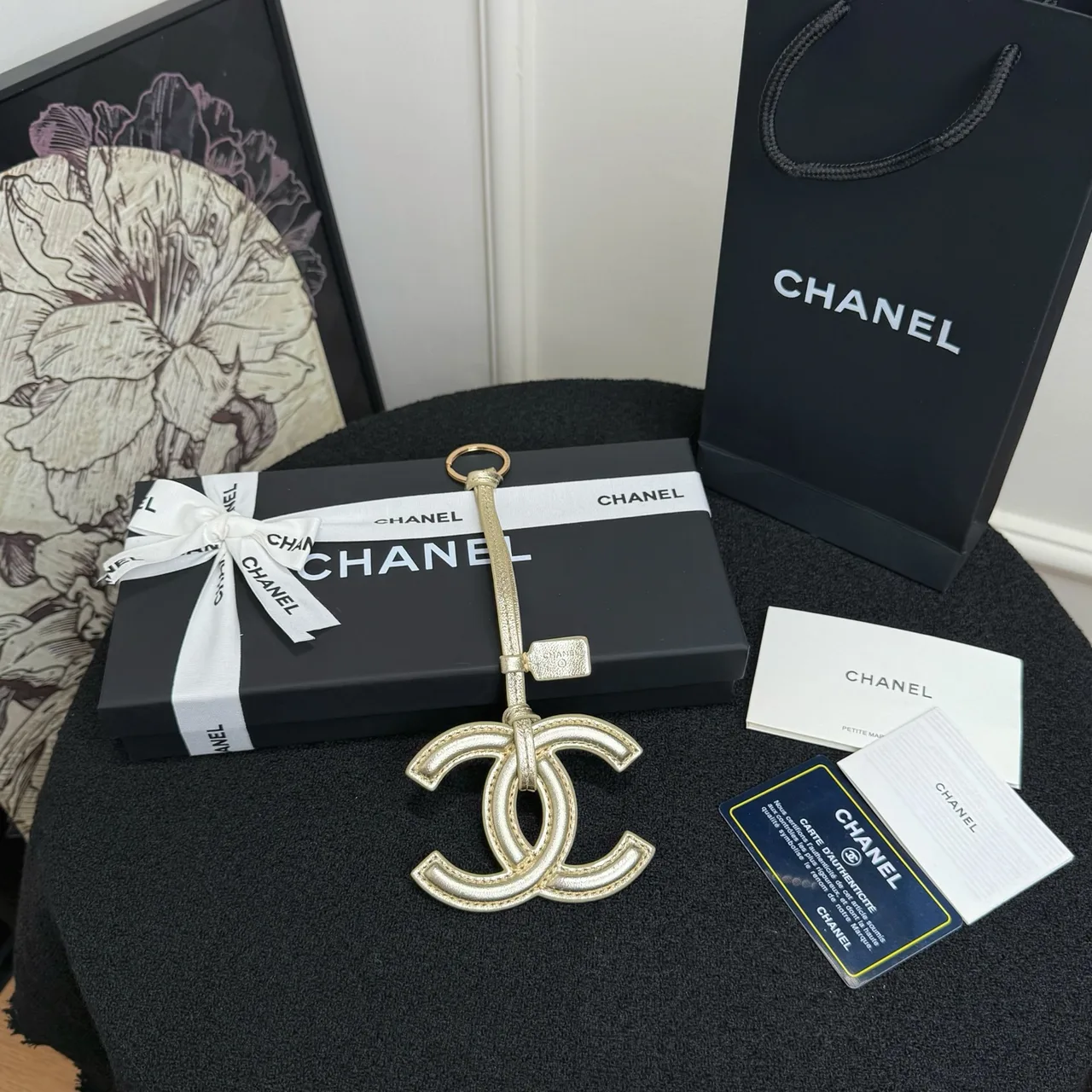 Chanel Double-C Bag Charm in Blue / Gold / Pink / Cream · view 4