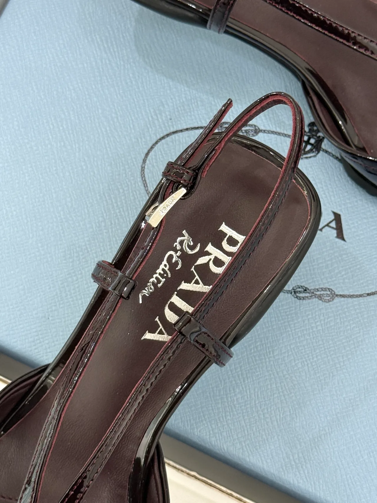 Prada Lambskin Pointed Slingback Pumps in Black · view 8