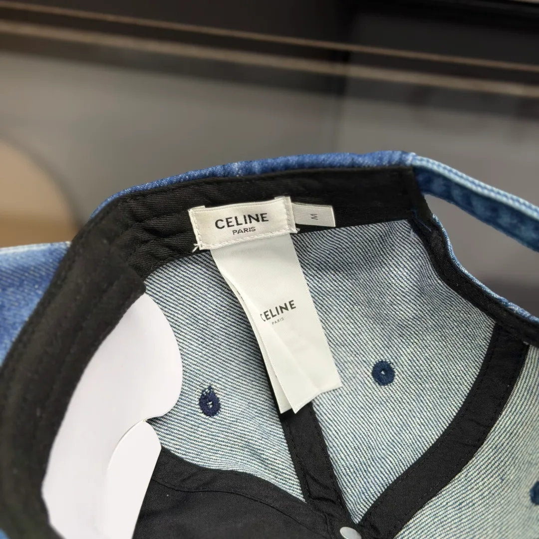 Celine Denim Baseball Cap in Blue & Grey · view 8