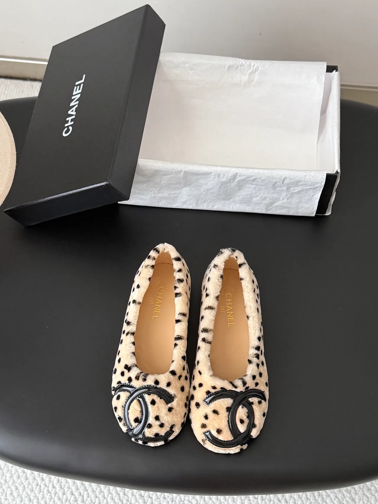 Chanel Wool Flats in Cream · view 1