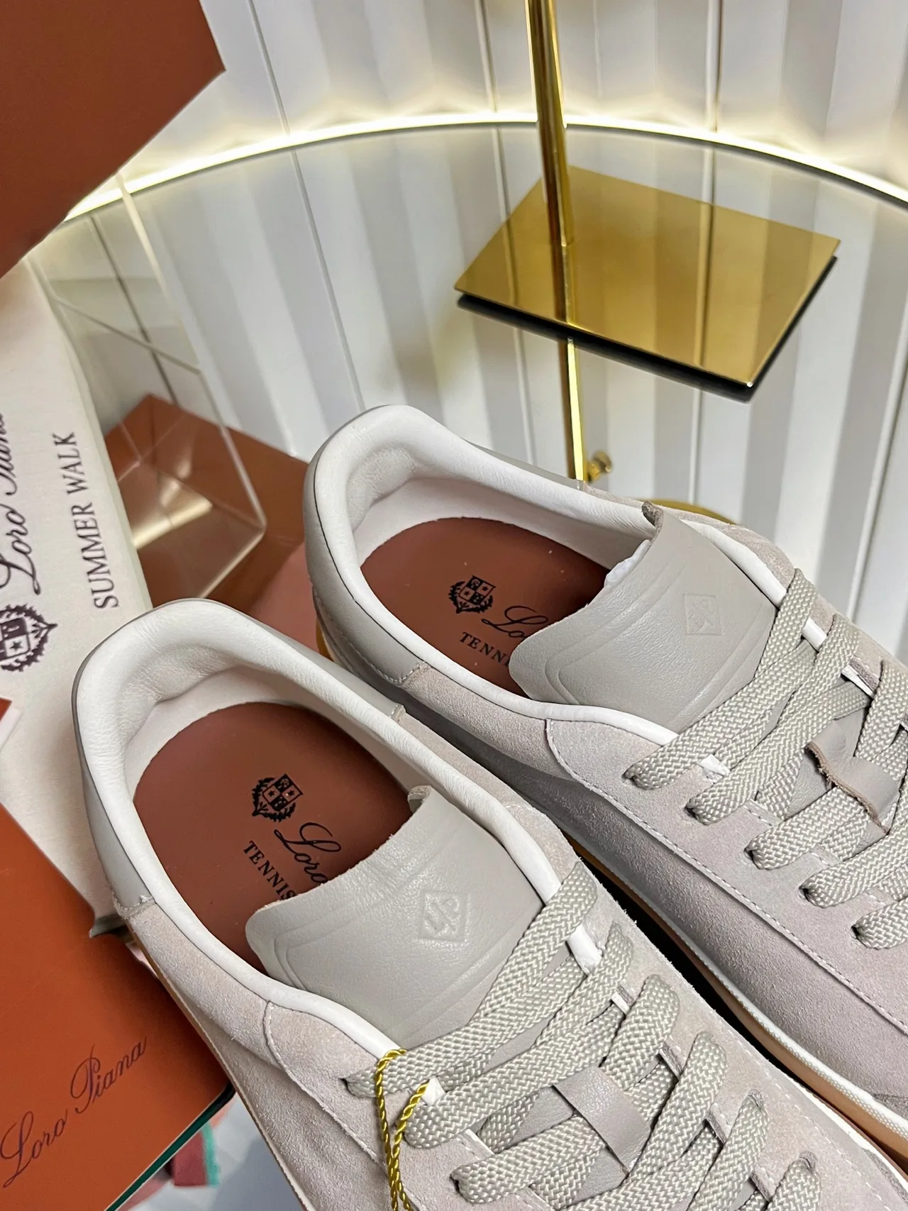 Loro Piana Cashmere Low-Top Sneakers in Grey · view 8