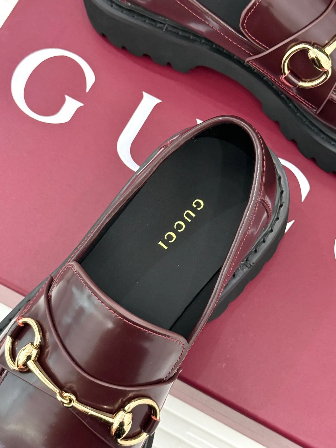 Gucci Horsebit Loafers in Burgundy · view 8