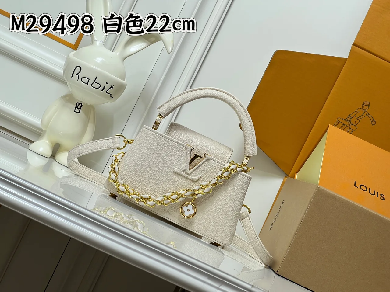 Louis Vuitton Cowhide Top-Handle Bag in White · view 1