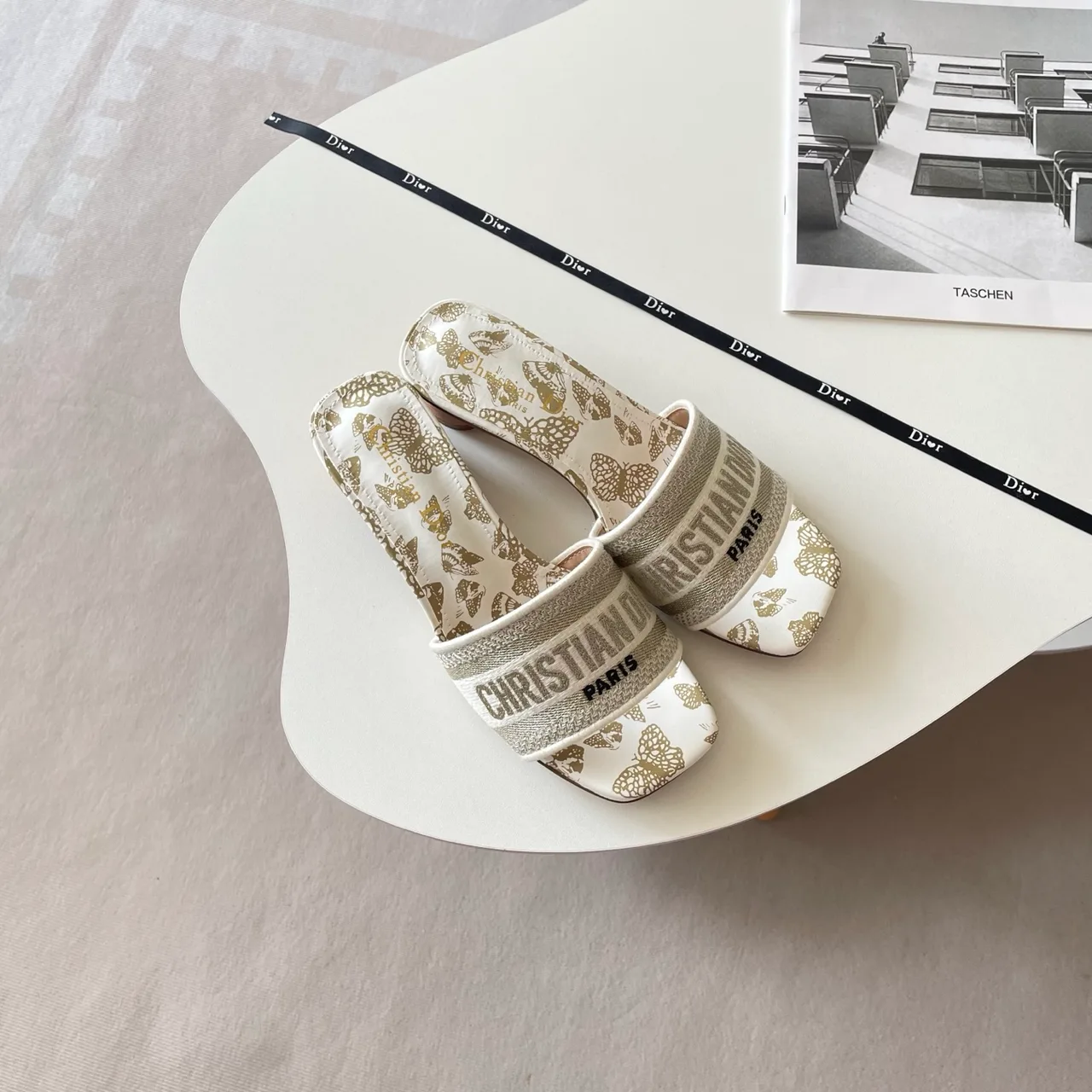 Dior Heeled Mules in White · view 3