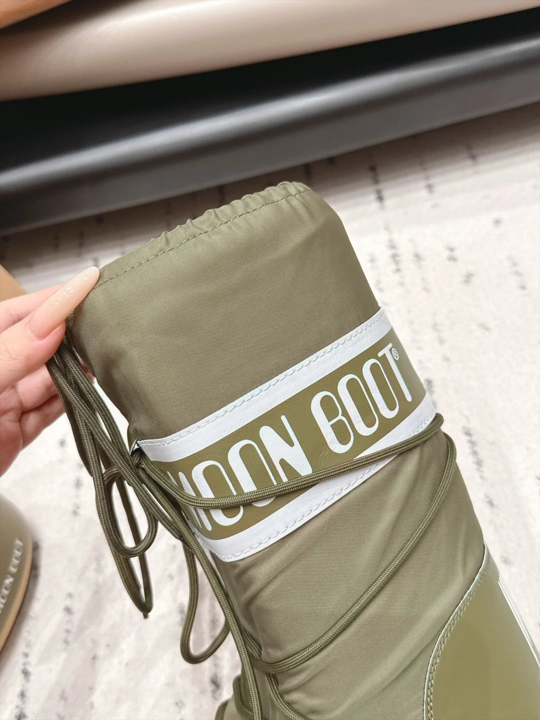 Moon Boot Quilted Boots in Green · view 8