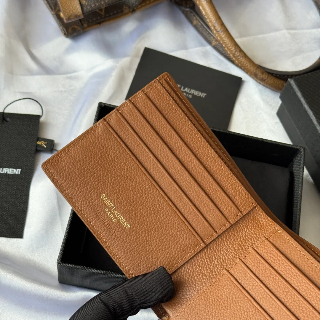 Saint Laurent Bifold Wallet in Tan · view 7