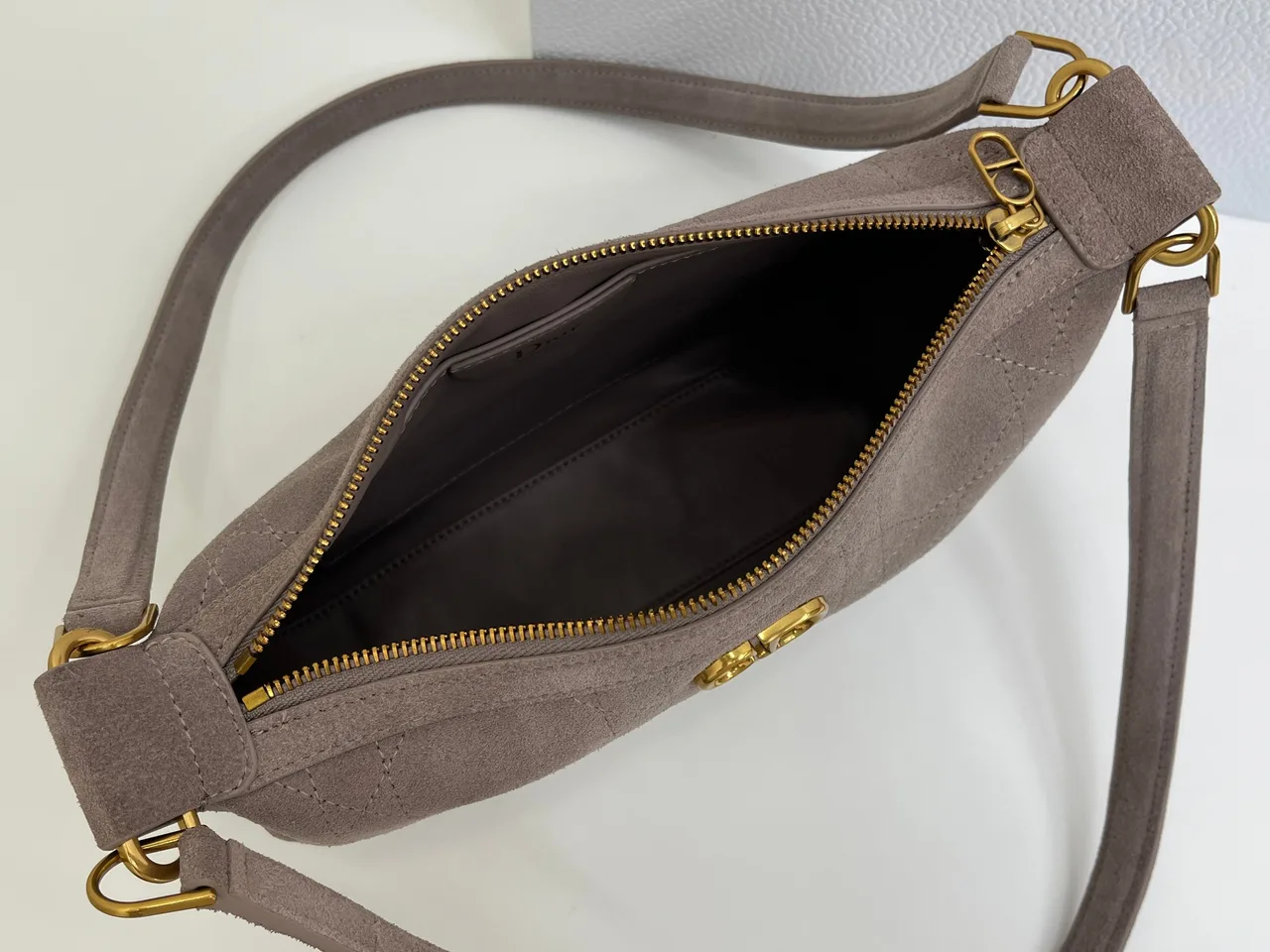 Dior Quilted Hobo Bag in Grey · view 8