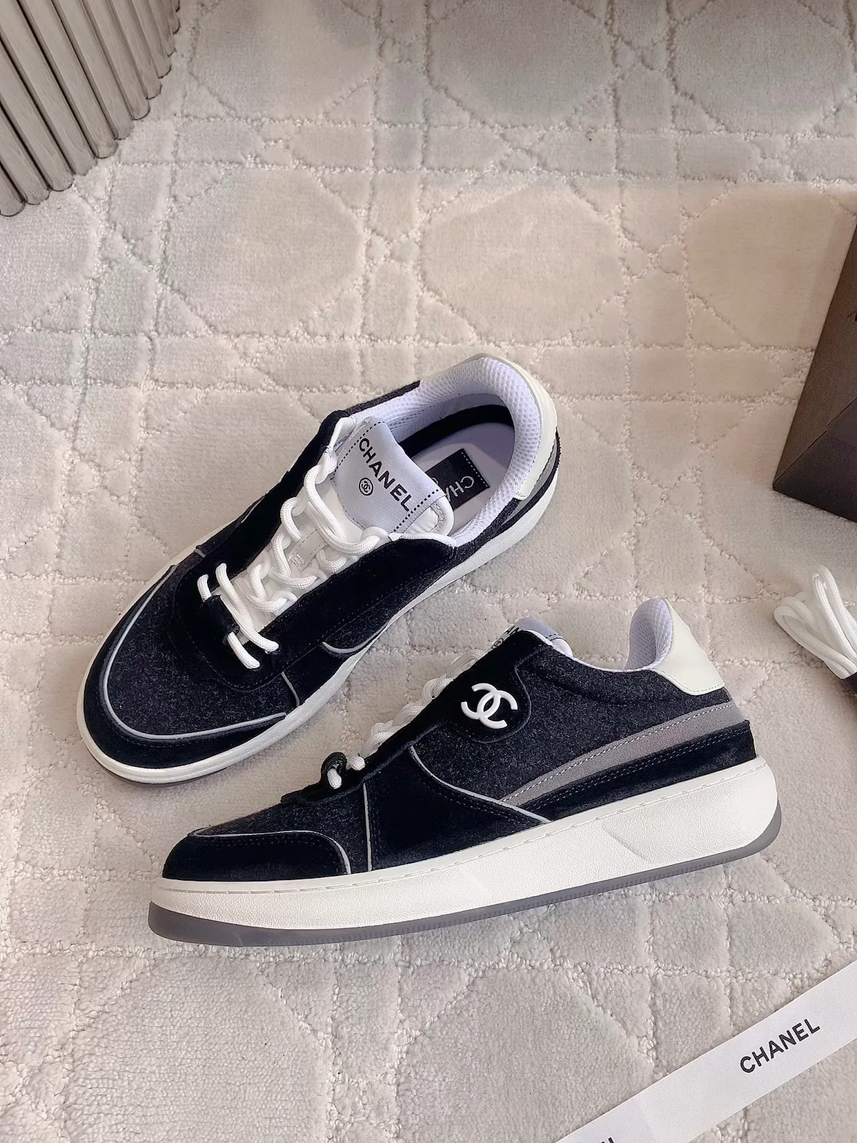 Chanel Cowhide Sneakers in Black · view 4
