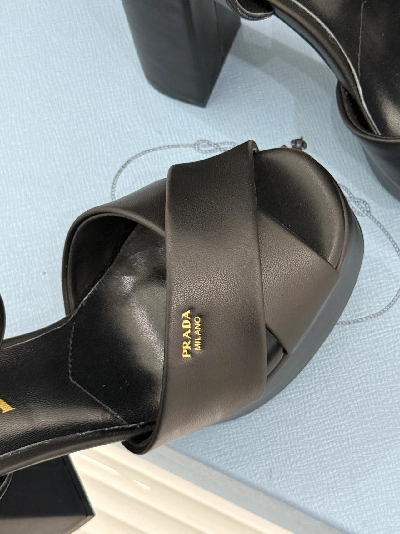 Prada Denim Sandals in Black · view 7