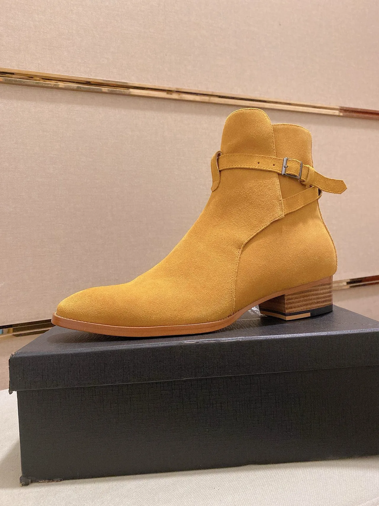 Saint Laurent Cowhide Boots in Yellow · view 1