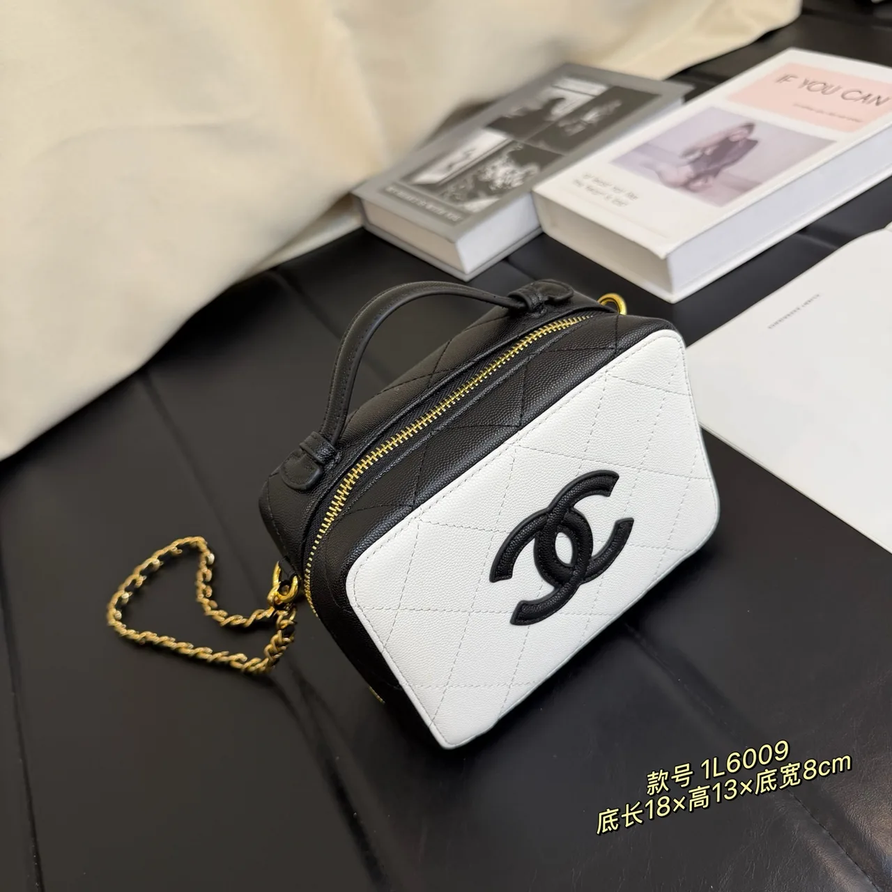 Chanel Quilted Box Shoulder Bag in White · view 2