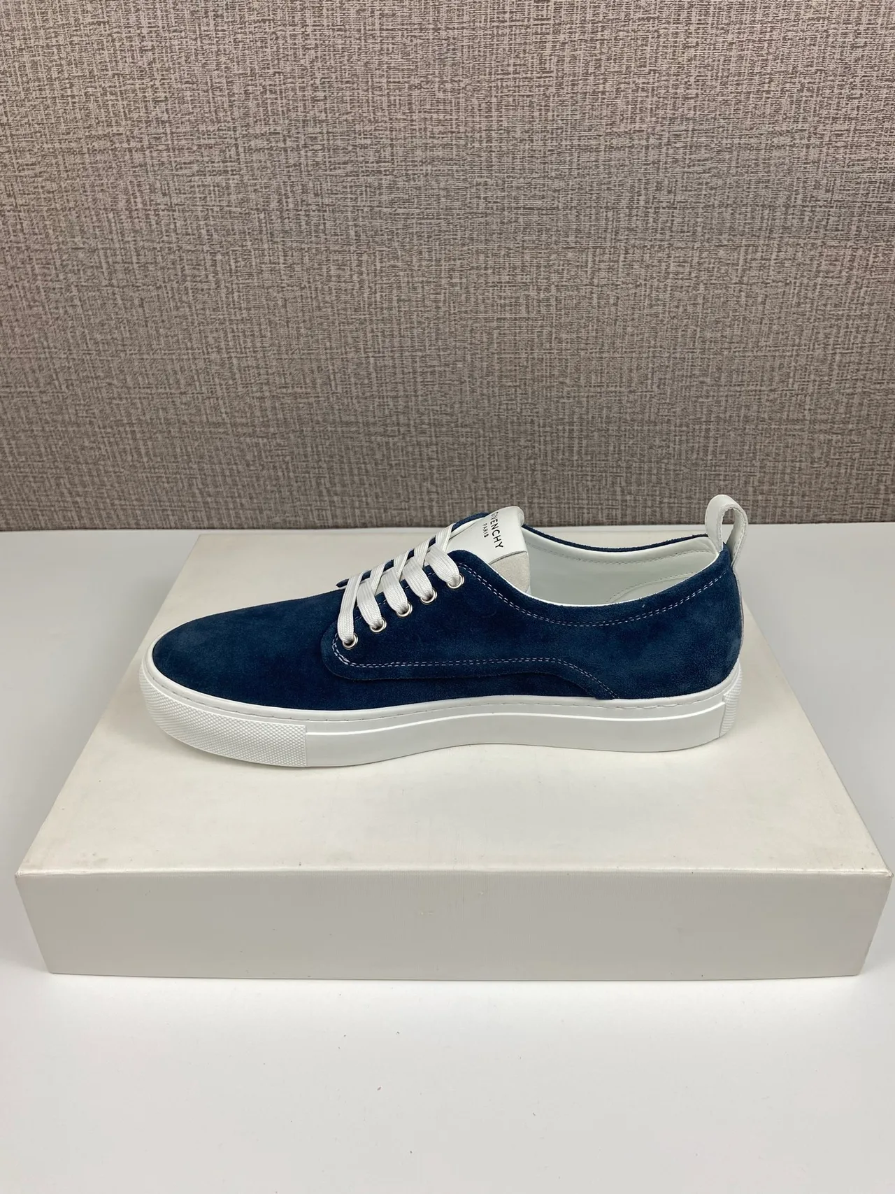 Givenchy Cowhide Suede-Look New City Sneakers in Blue · view 8
