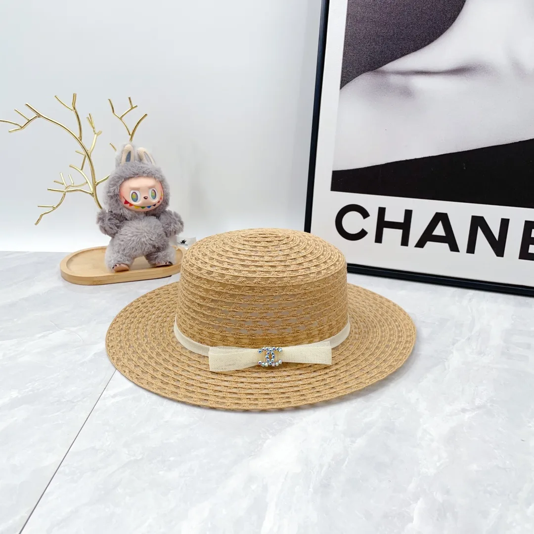 Chanel Woven Boater Hat in Beige · view 6