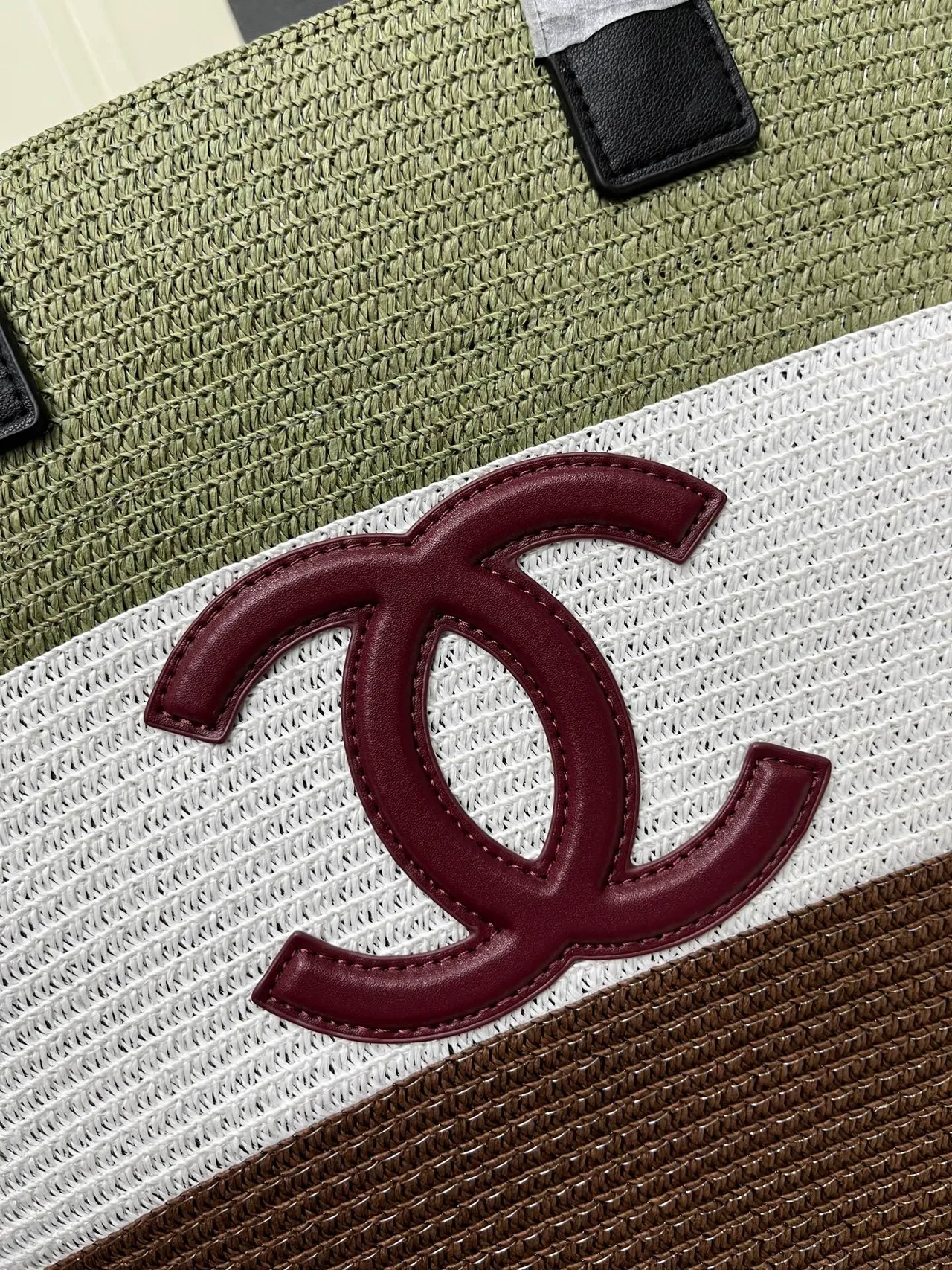 Chanel Calfskin Woven Tote in Green · view 6