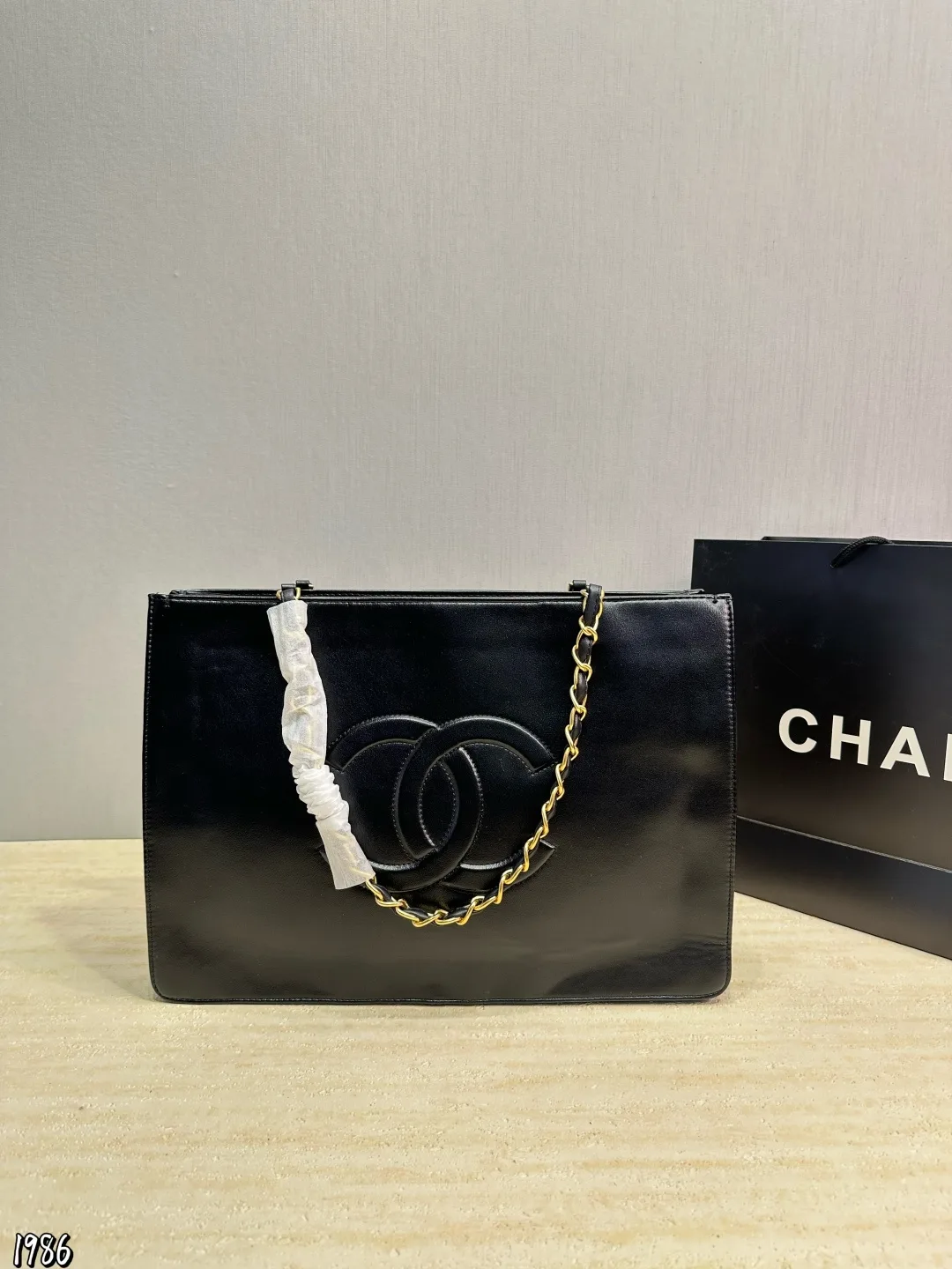 Chanel Sheepskin Tote in Black · view 2