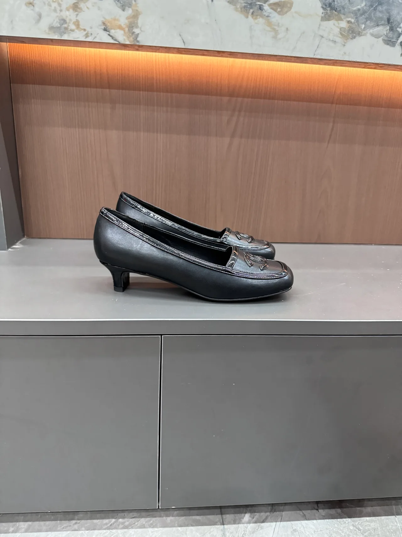 Chanel Cowhide Round-Toe Loafers in Black · view 4